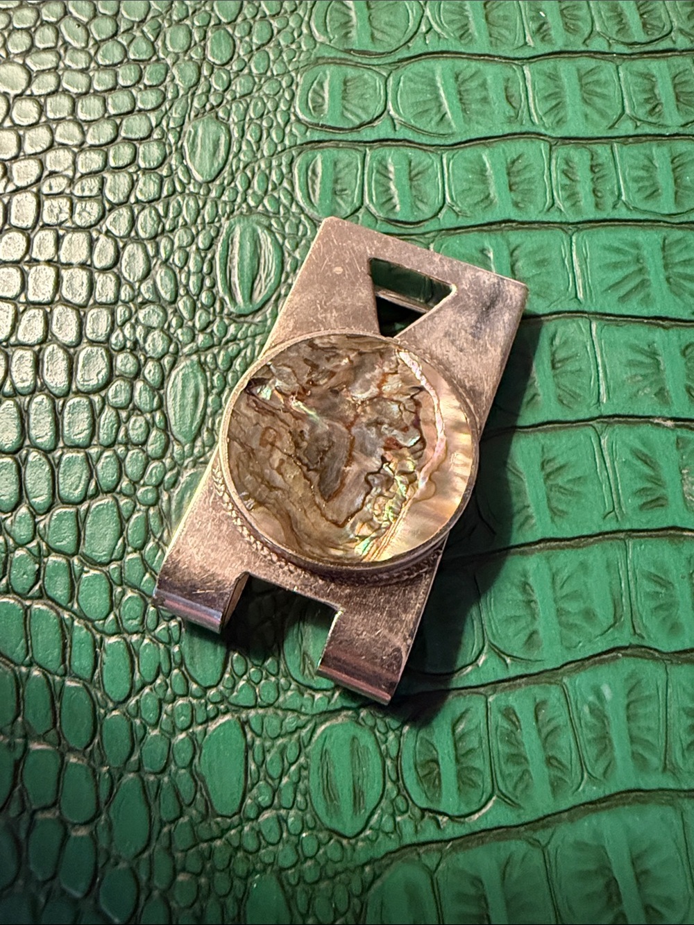 Sterling Silver Abalone Money Clip Stamped Made In Mexico